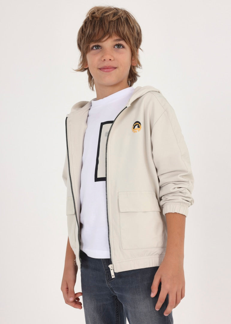 Sudadera con capucha y cremallera para chico Art. 23-06448-011 Crema