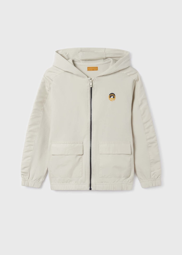 Sudadera con capucha y cremallera para chico Art. 23-06448-011 Crema