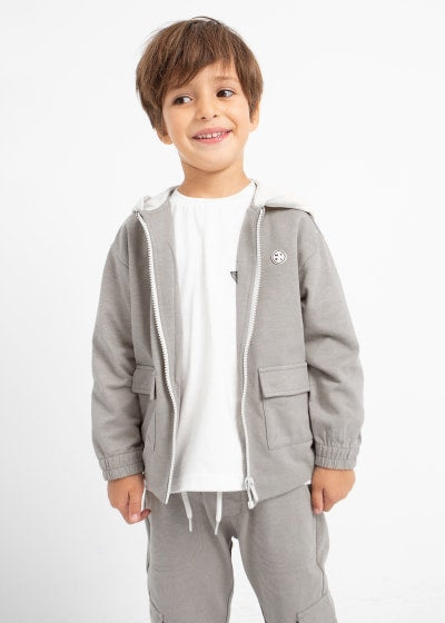 Sudadera con capucha y cremallera para niño Sku 3458 Color 42 Fosil