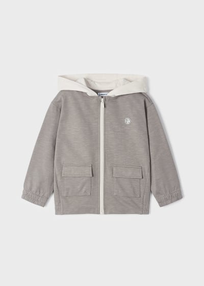 Sudadera con capucha y cremallera para niño Sku 3458 Color 42 Fosil