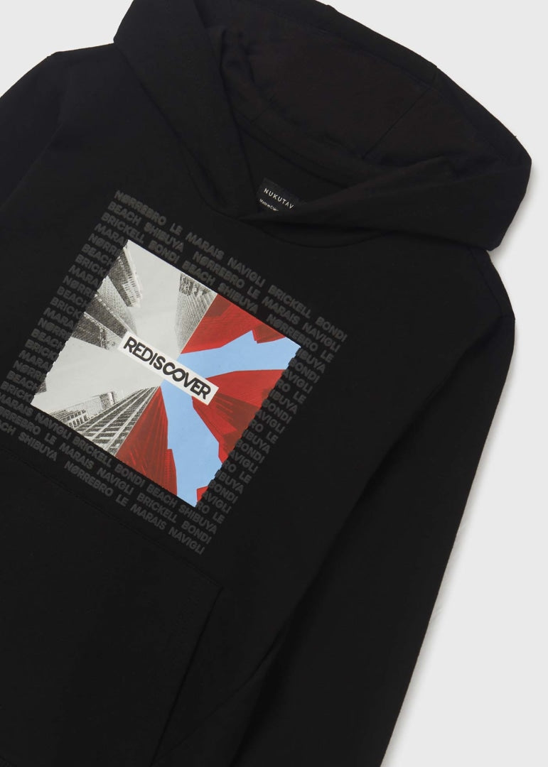 Sudadera con capucha y motivo estampado para chico Art. 23-06441-032 Negro