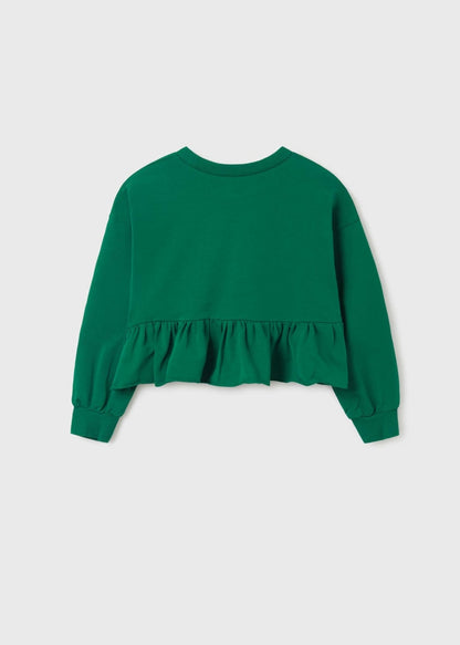 Sudadera con holán para chica MAYORAL Ref. 23/6429/41 Esmeralda