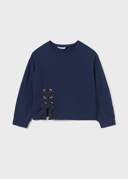 Sudadera con moño terciopelo chica  Ref. 13-07401-063 Noche