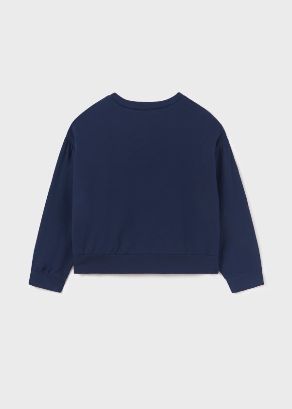 Sudadera con moño terciopelo chica  Ref. 13-07401-063 Noche
