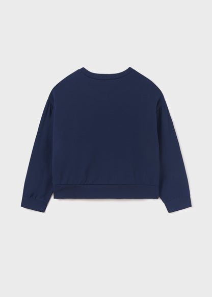Sudadera con moño terciopelo chica  Ref. 13-07401-063 Noche