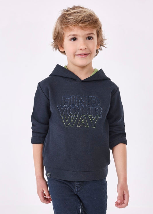 Sudadera contraste capucha niño MAYORAL Ref. 13-04428-035 Deep Blue