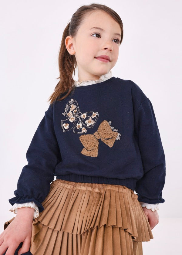 Sudadera estampada algodón niña MAYORAL Ref. 13-04401-090 Marino