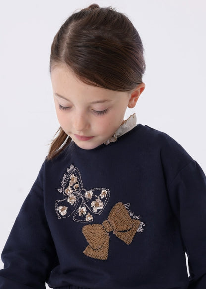 Sudadera estampada algodón niña MAYORAL Ref. 13-04401-090 Marino