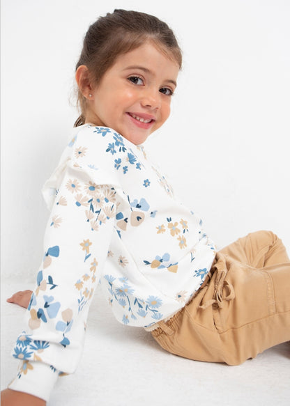 Sudadera estampada con holanes para niña Art. 23-03436-024 Porcelana