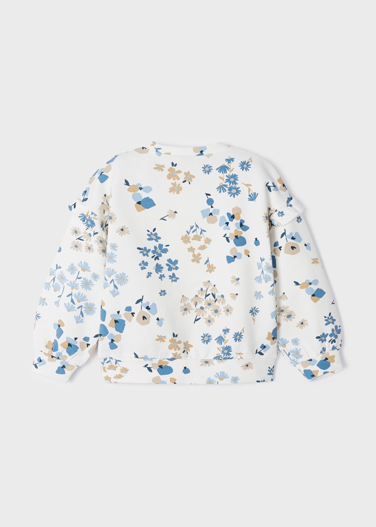 Sudadera estampada con holanes para niña Art. 23-03436-024 Porcelana