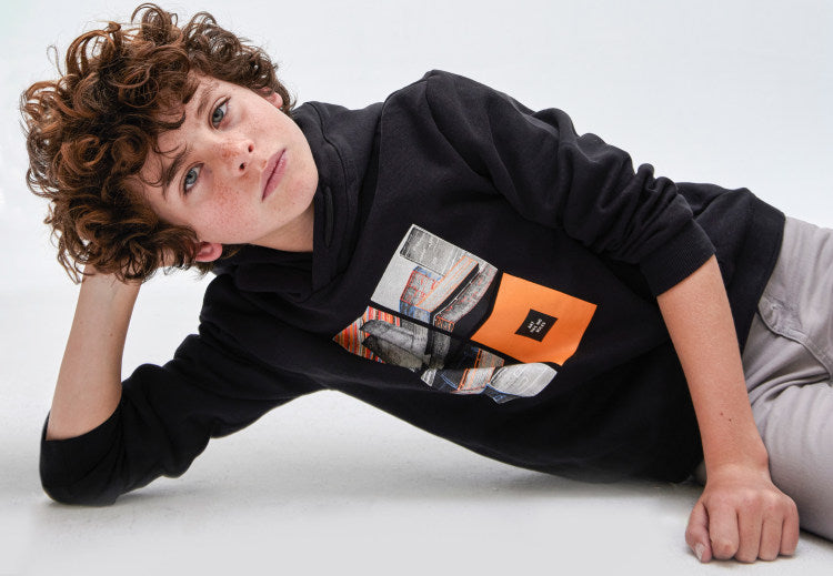 Sudadera flamé Better Cotton chico  Ref. 13-07423-082 Negro