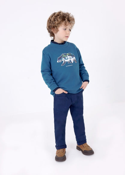 Sudadera hombro caído relieve niño MAYORAL  Ref. 13-04429-040 Atlantico
