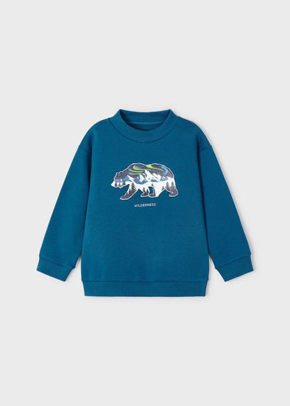 Sudadera hombro caído relieve niño MAYORAL  Ref. 13-04429-040 Atlantico