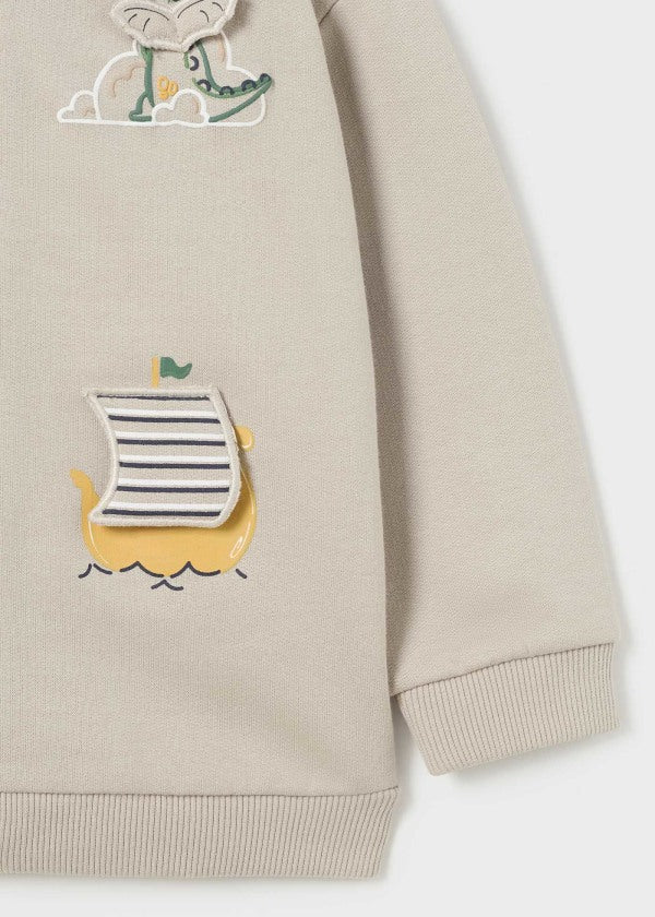 Sudadera interactiva capucha bebé  Ref. 13-02443-026 Piedra