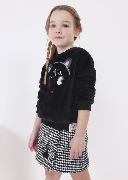 Sudadera pelo apliques niña MAYORAL Ref. 13-04402-010 Negro