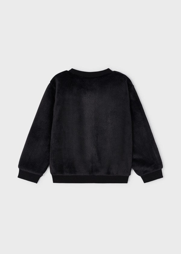 Sudadera pelo apliques niña MAYORAL Ref. 13-04402-010 Negro