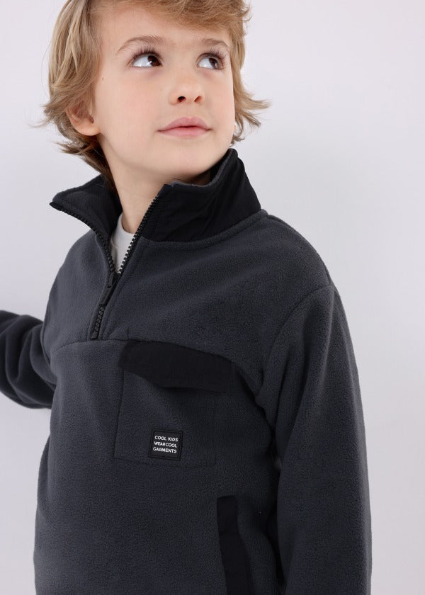 Sudadera polar combinada niño MAYORAL Ref. 13-04426-030 Antracita