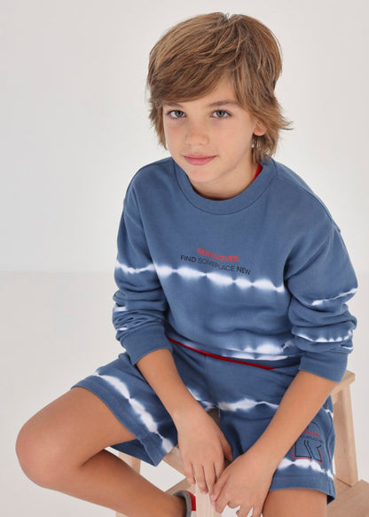 Sudadera tie dye de algodón para chico Art. 23-06443-063 Azul-Medio