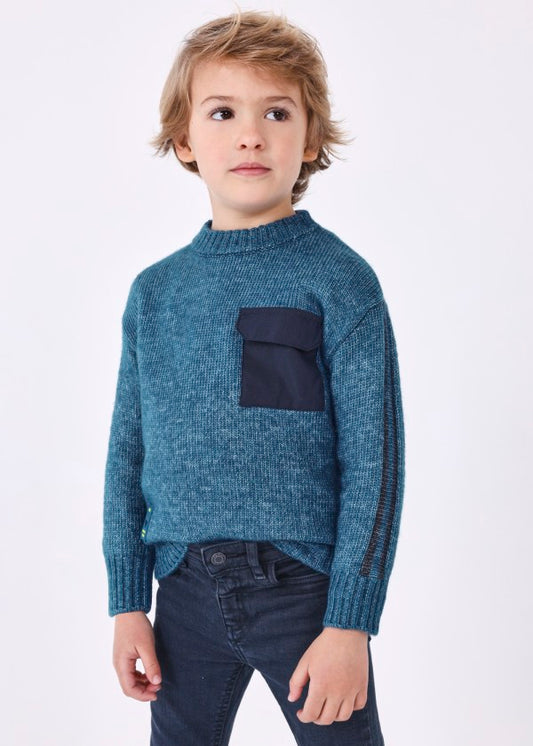 Suéter bolsillo fibras recicladas niño MAYORAL Ref. 13-04326-074 Atlantico