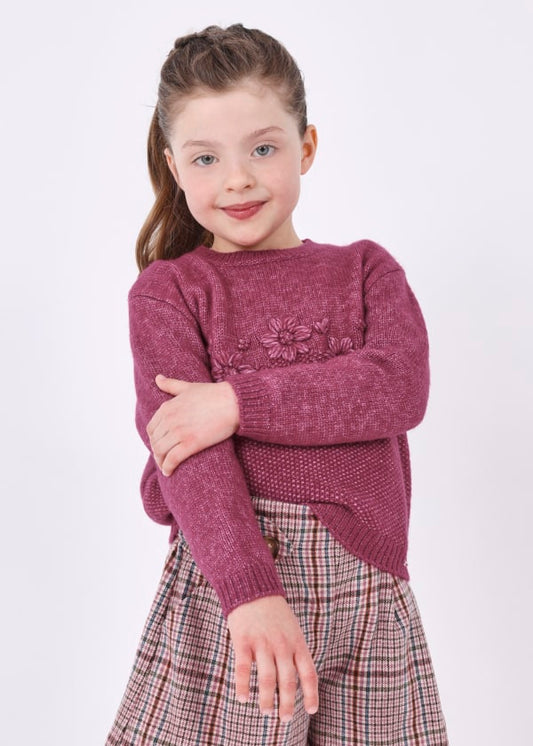 Suéter bordado poliéster reciclado niña MAYORAL Ref. 13-04301-0678Fresa Vig