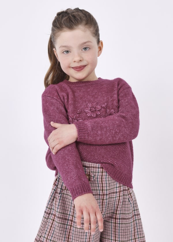 Suéter bordado poliéster reciclado niña MAYORAL Ref. 13-04301-0678Fresa Vig