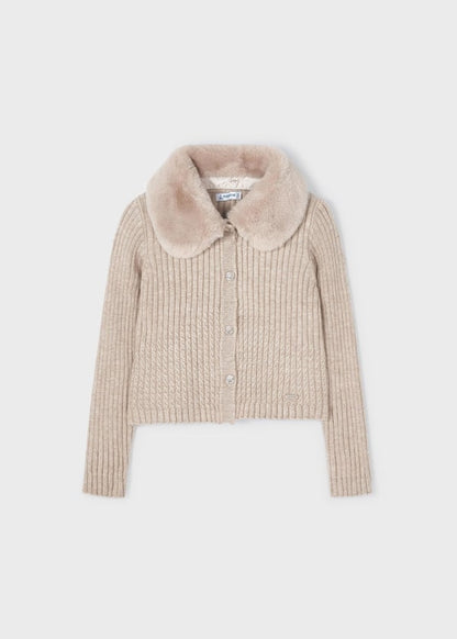 Rebeca tricot cuello pelo MAYORAL Ref. 13/4309/10 Vison vig