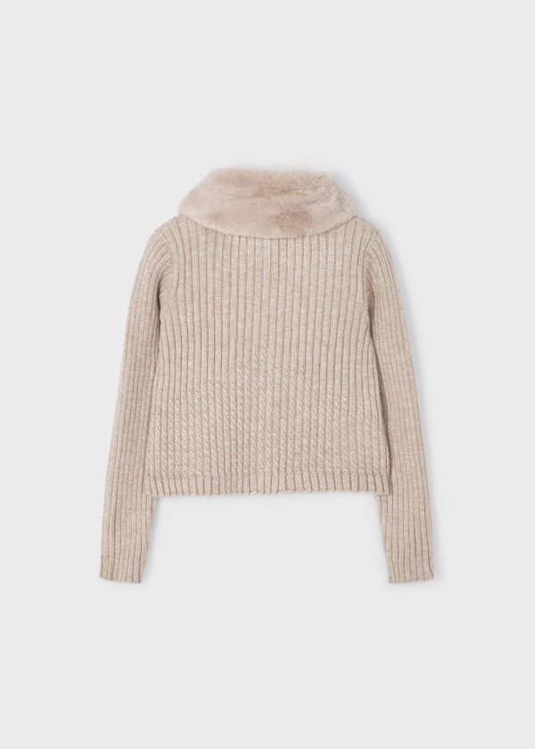 Rebeca tricot cuello pelo MAYORAL Ref. 13/4309/10 Vison vig