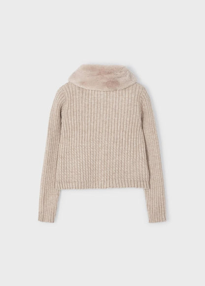 Rebeca tricot cuello pelo MAYORAL Ref. 13/4309/10 Vison vig