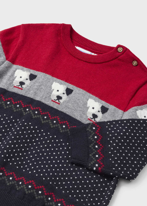 Suéter jacquard bebé  Ref. 13-02317-069 Rojo