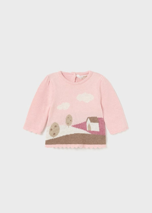 Suéter jacquard recién nacido Ref. 13-02398-036 Rosa Baby