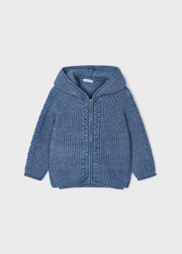 Suéter tricot capucha niña MAYORAL Ref. 13-04317-036 Añil