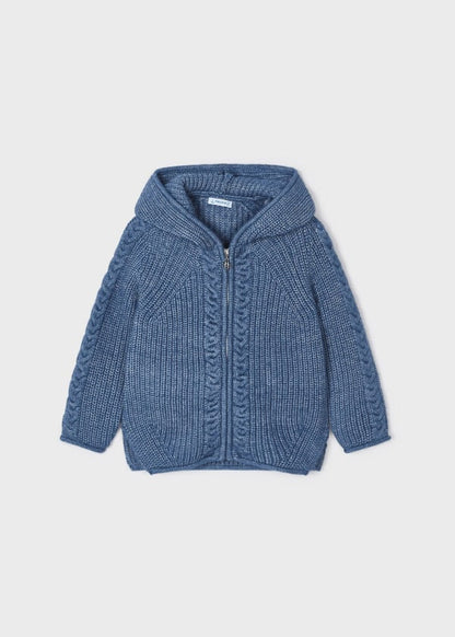 Suéter tricot capucha niña MAYORAL Ref. 13-04317-036 Añil