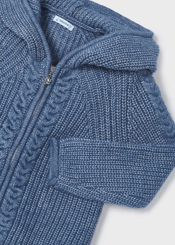 Suéter tricot capucha niña MAYORAL Ref. 13-04317-036 Añil