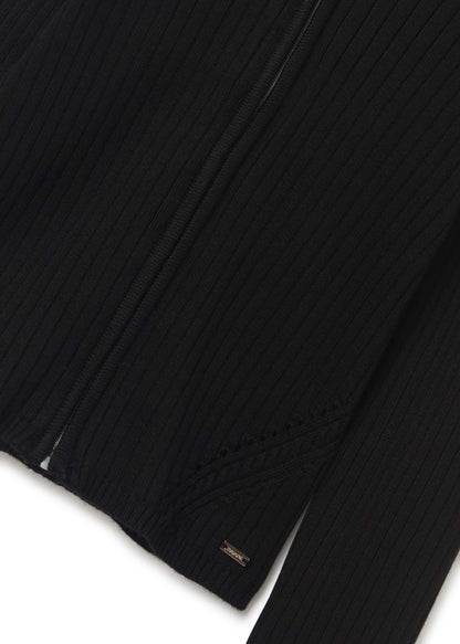 Suéter tricot con capucha y cremallera para chica Art. 23-06435-065 Negro