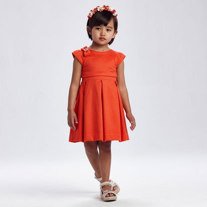 Vestido Lazo Moño Mayoral 3930 Color 95 Persimon