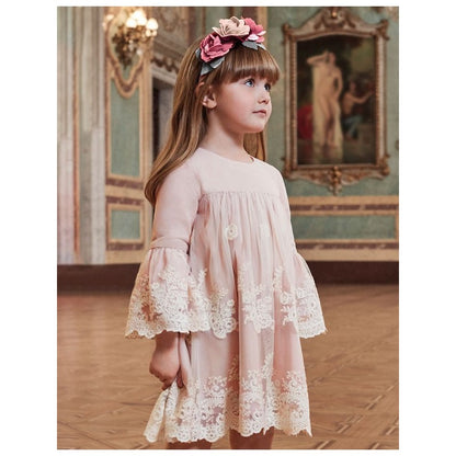 Vestido Tul Bordado ABEL & LULA Sku 5530 Color Rosa