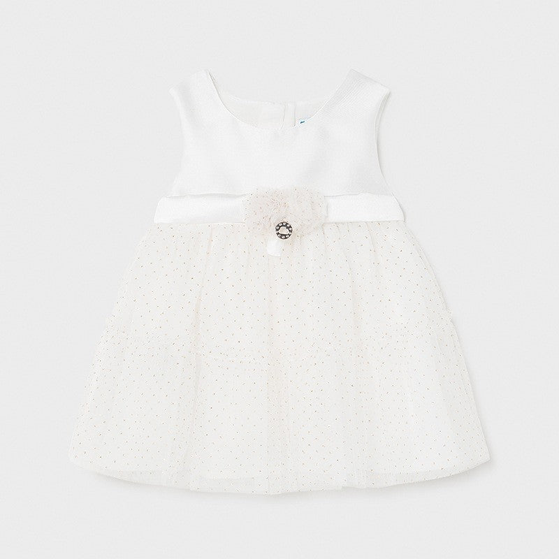 Vestido Combinado Tul Sku 1963 Color Crudo