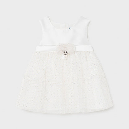 Vestido Combinado Tul Sku 1963 Color Crudo