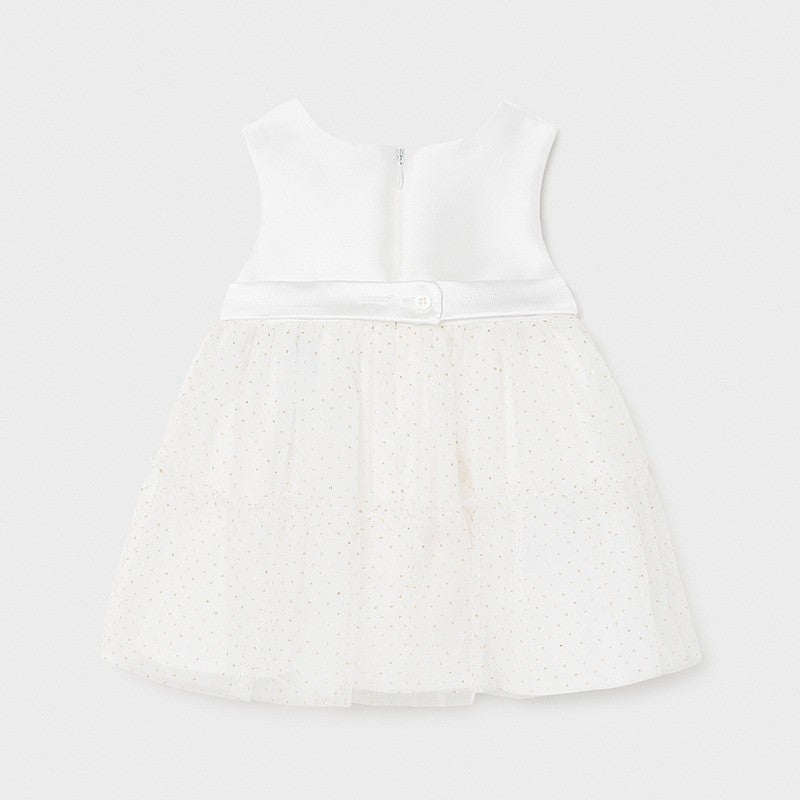Vestido Combinado Tul Sku 1963 Color Crudo