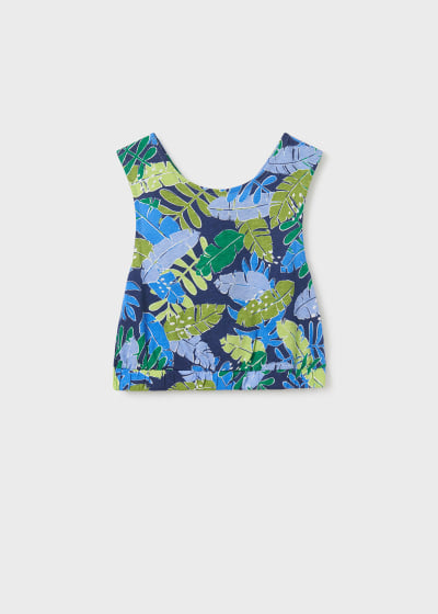 Top de tirantes estampado para chica Sku 6061 Color Indigo