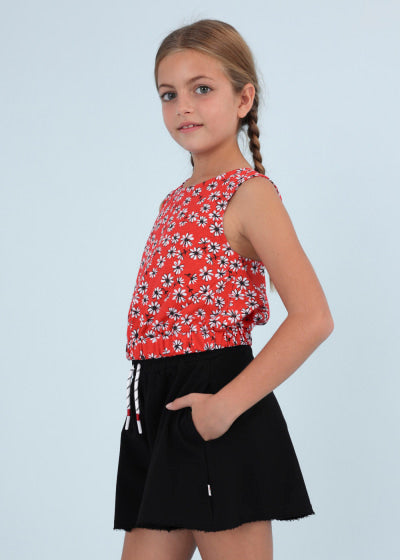 Top de tirantes estampado para chica Sku 6061 Color Rojo