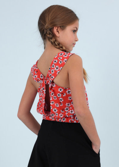 Top de tirantes estampado para chica Sku 6061 Color Rojo
