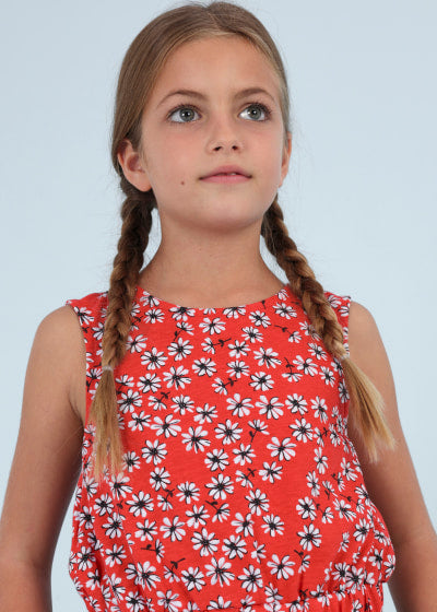 Top de tirantes estampado para chica Sku 6061 Color Rojo
