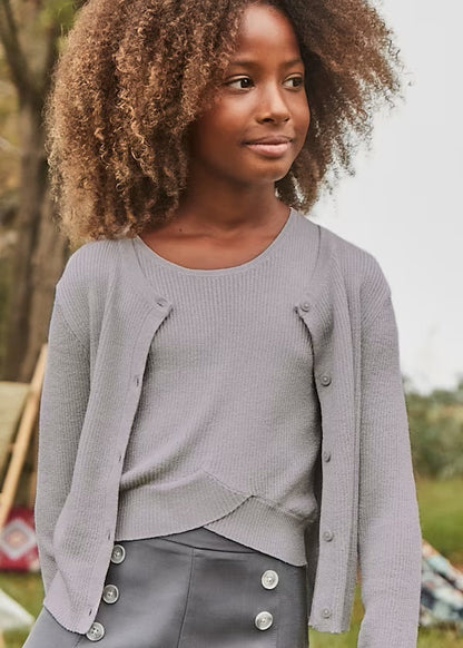 Playera Top tricot canalé chica