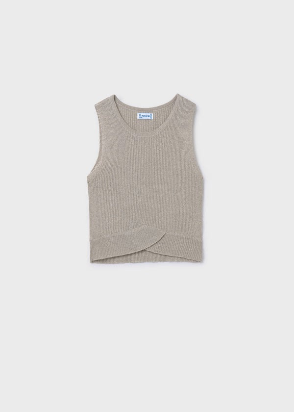 Playera Top tricot canalé chica