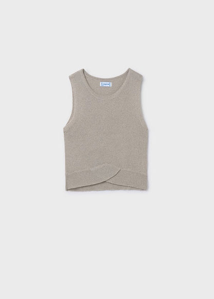 Playera Top tricot canalé chica