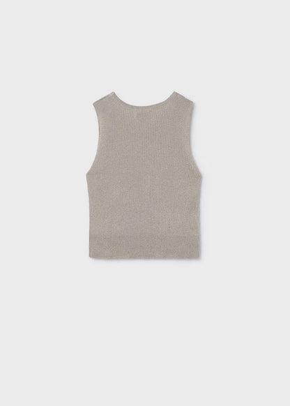 Playera Top tricot canalé chica