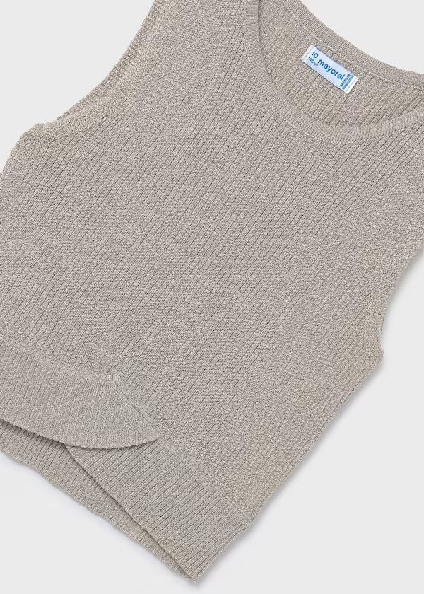Playera Top tricot canalé chica