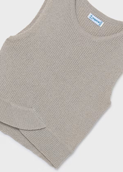 Playera Top tricot canalé chica