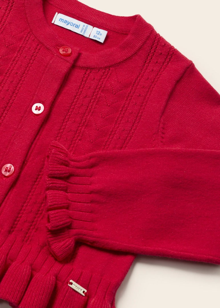 Torera de tricot con algodón sostenible para bebé Art. 23-01366-054 Rojo